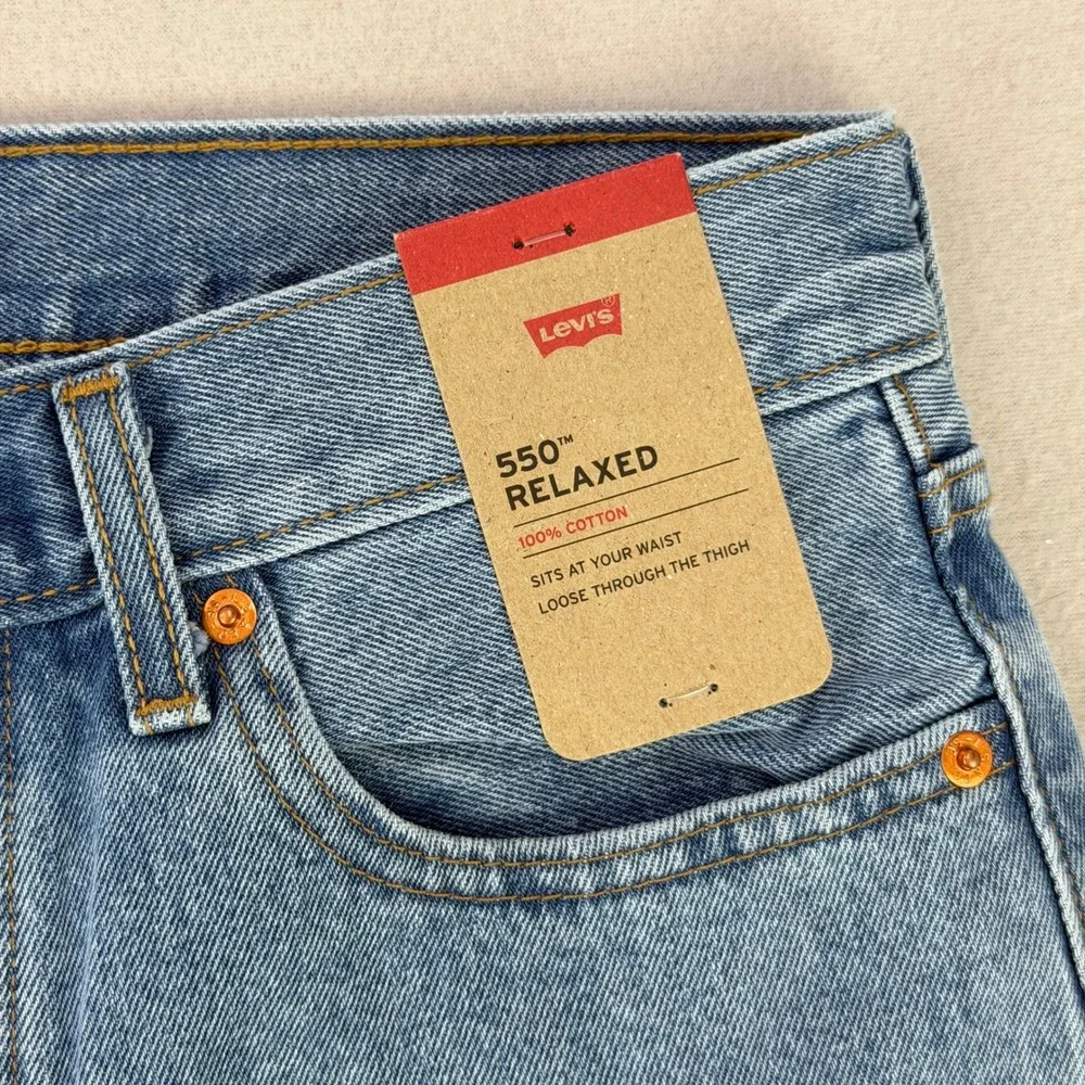 Levi's Jeans 550 Men 30x34 Blue Denim Relaxed Fit Cotton Straight Leg NWT